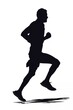 male runner silhouette vector illustration, isolated on white background