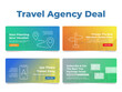 Travel agency deal vacation destination trip journey landing page set design template vector