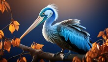 Two Pelicans On The Beach.portrait Of A Blue Bird.pelicans On The Beach.portrait Of A Pelican