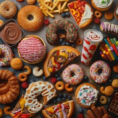 Wall Mural - donuts with icing sugar