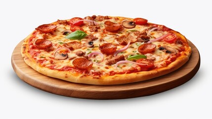 Wall Mural - pizza isolated on white background