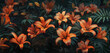 bouquet of orange lilies used as background