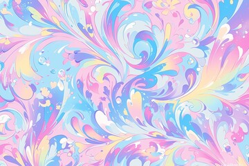 Wall Mural - pattern with colorful swirls, their forms flowing and swirling like liquid magic in an otherworldly dreamscape. 