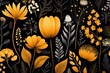 Fall wildlife, botanical mix, continuous pattern, vector art, solid canvas ,  seamless pattern