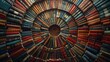 A books arranged in a circular pattern, evoking a sense of harmony.