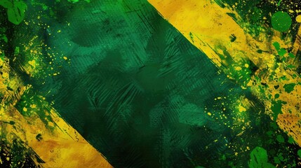 horizontal banner, Jamaica Independence Day celebration, flag of Jamaica, stone wall texture, paint strokes, copy space, free space for text