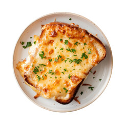 Wall Mural - Delicious Plate of Croque Monsieur Isolated on a Transparent Background 