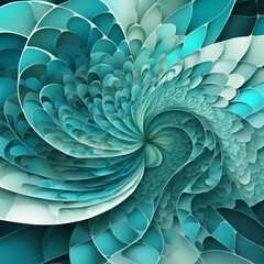 Wall Mural - teal abstract fractal background