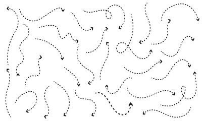 Wall Mural - clean dot style hand drawn doodle arrows set. clean dot arrows style doodle set hand drawn. curve do