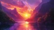 Craft an image depicting a radiant sunset scenery