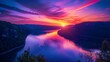 Craft an image depicting a radiant sunset scenery
