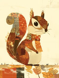 Fototapeta  - Children's fairy-tale illustrations of various animals