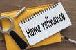 Home refinance yellow notepad with text on the page. white pen