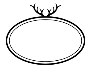 Wall Mural - Frame Deer Antler Christmas Background