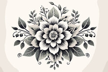 Beautiful Digital Textile Design Botanical Motif For New Creation.