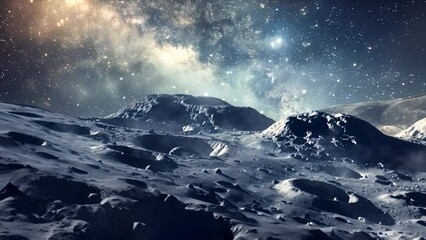 Wall Mural - a picture of a moon with a lot of stars and a lot of craters. the craters are scattered all over the