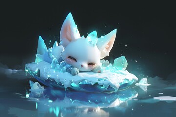 Poster - Cute ice fox character