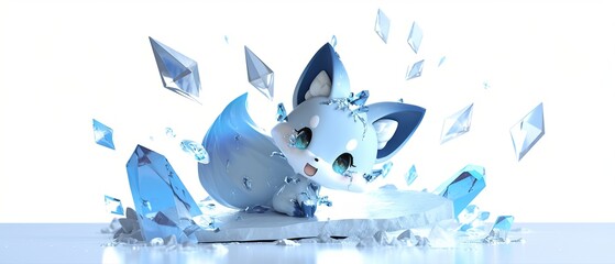 Poster - Cute ice fox character