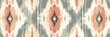 An ethnic Ikat tropical seamless pattern in pastel tones, featuring abstract traditional folk graphics for an elegant and luxurious textile background.