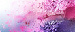Exploding cosmetics. Vibrant shades of pink and purple eyeshadow with glitter accents. Banner. Generative AI