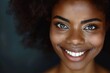 © LukaszDesign - Portrait of black woman with cosmetics, natural beauty or dermatology with confident woman. Zoom, happy African American woman, cosmetics or morning routine for skin treatment