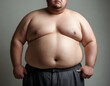 © Natasa - Overweight man's belly, fat man has excess fat, he is dieting and losing weight. unhealthy, medical health concept.