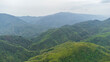 Aerial view of the beautiful mountains of west phaileng near the city of aizawl in the state of mizoram in India.
