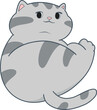 cartoon cat with a big belly and a funny expression