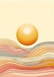 Abstract Sunrise: Warm Hues of Peach, Yellow, and Pink Over Gentle Wavy Landscape