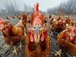 Whimsical Chicken Flock: A Playful Encounter