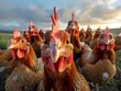 Lively Chicken Cluster: A Charming Display