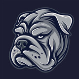 Fototapeta Tulipany - Angry bulldog head mascot vector illustration with isolated background