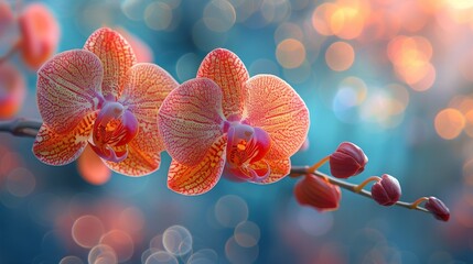 Wall Mural - This is a beautiful background with orchid flowers.