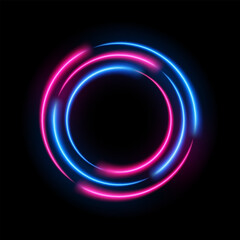 Wall Mural - Pink and Blue Circle Motion Effect, Vector Illustration