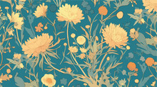 Romantic Floral Seamless Pattern With Beautiful Ech