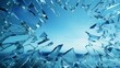 Captivating Broken Glass Effect: Stunning Blue Background Sets the Stage for Mesmerizing Visual Drama