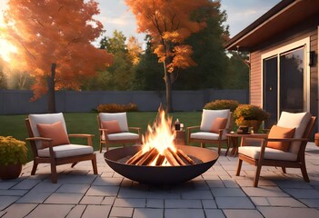 Wall Mural - table and chairs in a garden