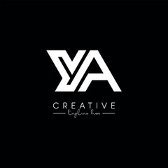 Creative Unique Letter YA AY Initial Based Stylish Line Logo Design Vector Template.