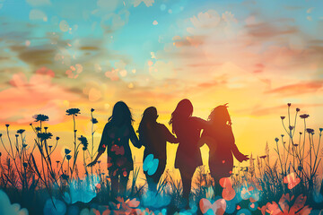 realistic happy international friendship day concept background, generative ai