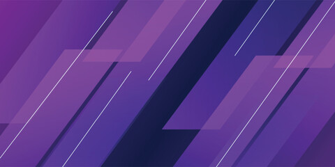 Canvas Print - Abstract dark blue purple gradient background with diagonal geometric shapes and lines. vector