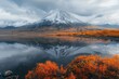 Volcano Tolbatschik in Kamtschatka, autumn landscape