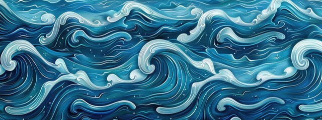 Pattern background of blue ocean waves. blue modern background. Banner design 