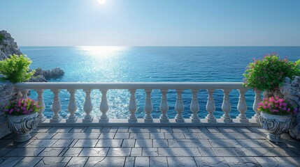 Wall Mural - A balcony view of the sea