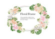 ornamental decorative flower frame banner on white background