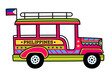 Philippines Jeepney taxi bus drawing
