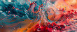 Liquid colors collide in a breathtaking display, forming an abstract masterpiece captured in HD clarity.