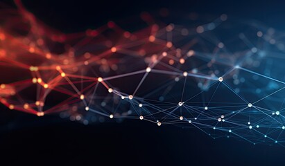 3d rendering of abstract technology background with connecting dots and lines. network concept