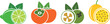 Fruit logo. Isolated fruit on white background