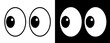 Eyes icons set, look or glance sign collection, eye expression isolated on white and black background - vector