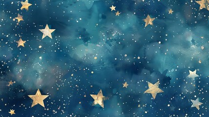 Wall Mural - a wonderful image among distant stars, AI generated watercolor image